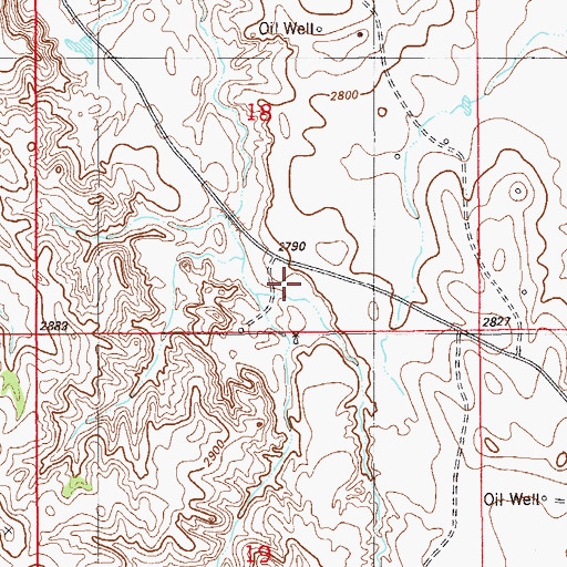 Topographic Map of 10N58E19ABBA01 Well, MT