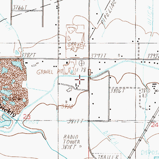 Topographic Map of 10N03W23AAD_01 Well, MT