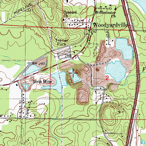 Topographic Map of Reichardt Extension Mine, AR
