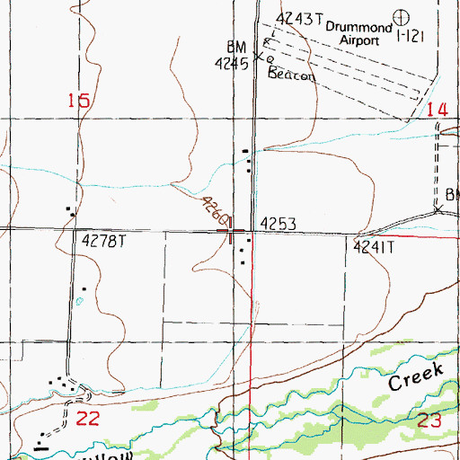 Topographic Map of 10N13W22AAAA01 Well, MT