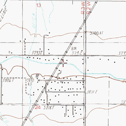Topographic Map of 10N03W24BBBC01 Well, MT