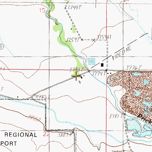 Topographic Map of 10N03W22AABB01 Well, MT