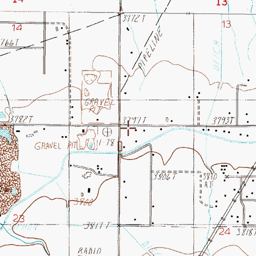 Topographic Map of 10N03W24BBBA01 Well, MT
