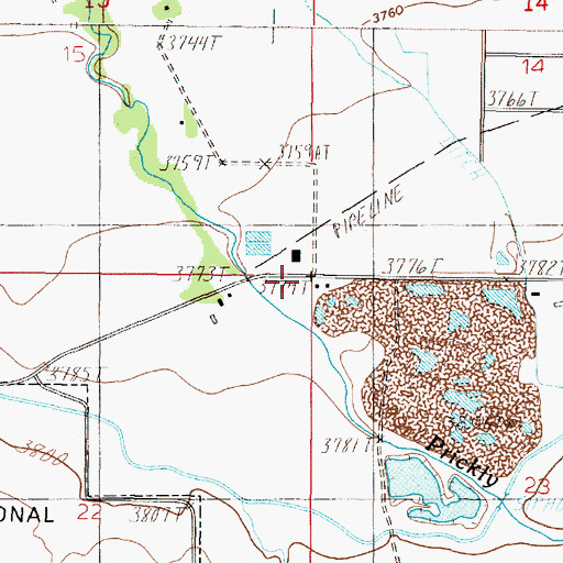 Topographic Map of 10N03W22AAAA01 Well, MT