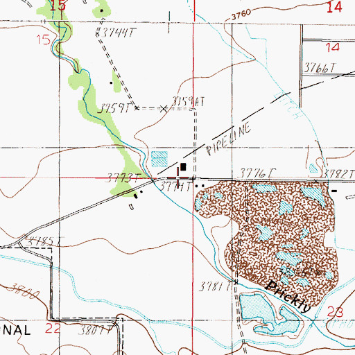 Topographic Map of 10N03W15DDDD03 Well, MT