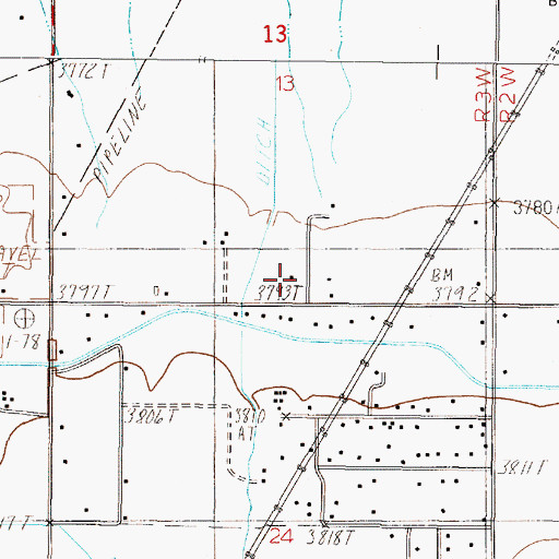 Topographic Map of 10N03W13DCCC02 Well, MT