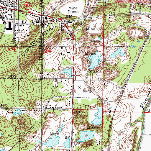 Topographic Map of Thorpe Mine, AR
