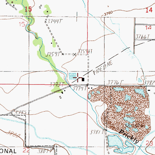 Topographic Map of 10N03W15DDDD02 Well, MT
