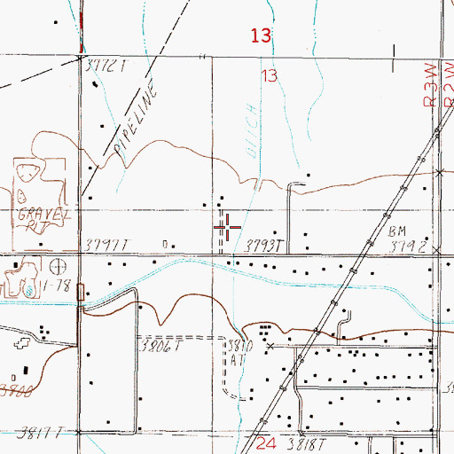 Topographic Map of 10N03W13CDD_01 Well, MT