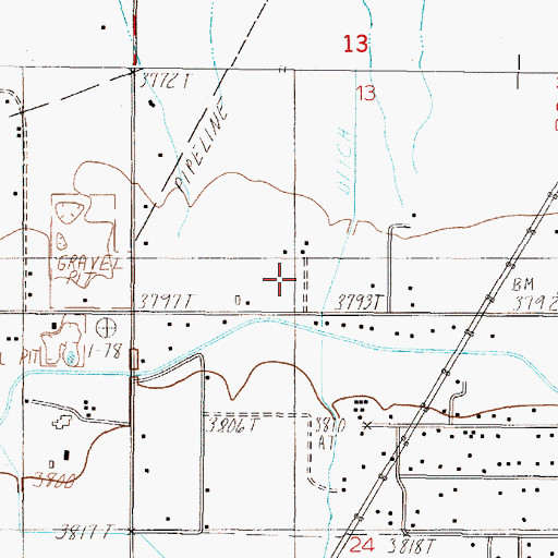 Topographic Map of 10N03W13CDDB01 Well, MT