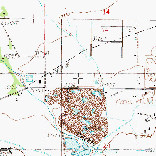 Topographic Map of 10N03W15DDDD01 Well, MT