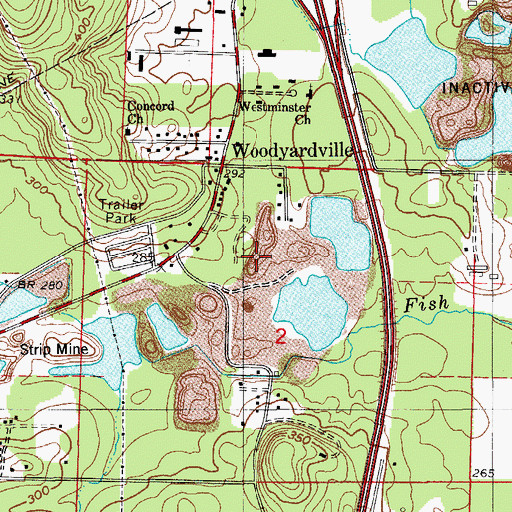 Topographic Map of Weiss Mine, AR