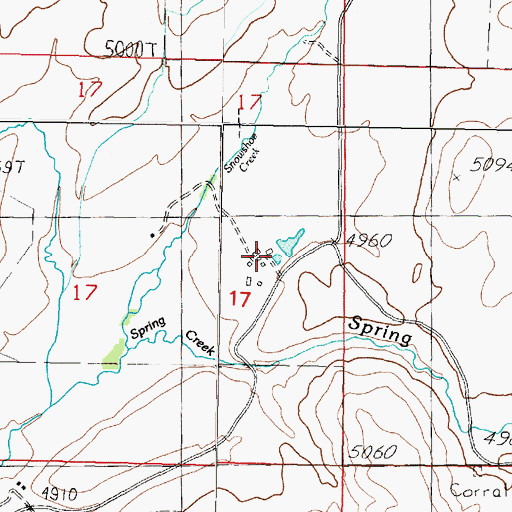 Topographic Map of 10N07W17ADCD01 Well, MT