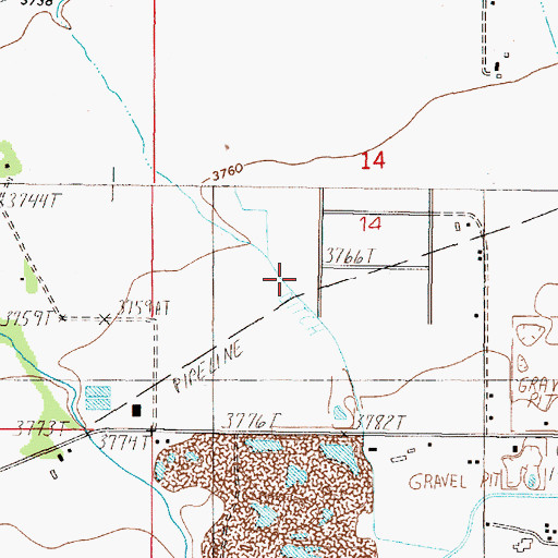 Topographic Map of 10N03W14CACA01 Well, MT