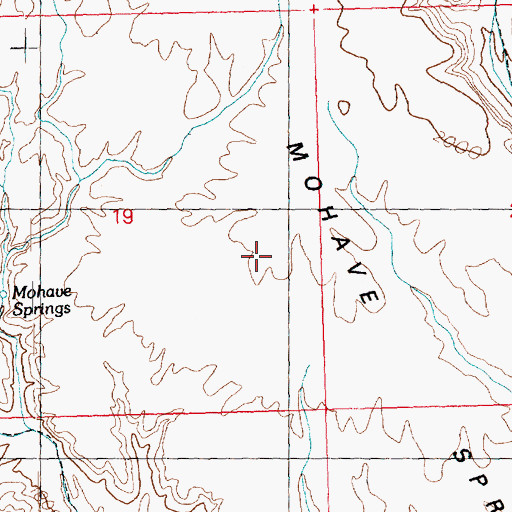 Topographic Map of Mohave Springs Mesa, AZ