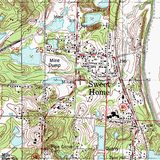 Topographic Map of Westminster Church Mine, AR