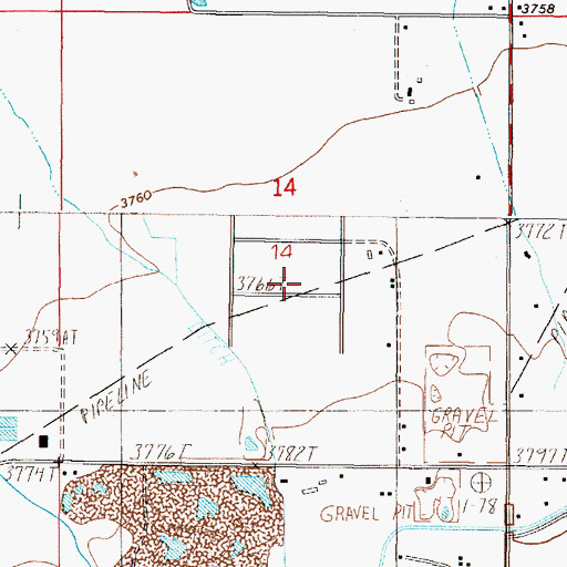 Topographic Map of 10N03W14DBBC01 Well, MT