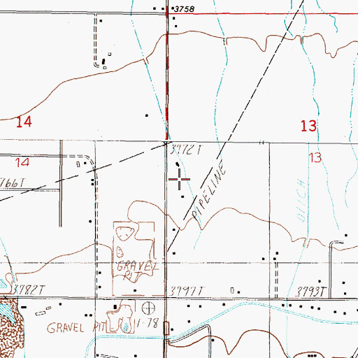 Topographic Map of 10N03W13CBBD01 Well, MT