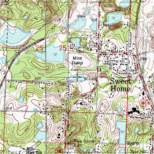Topographic Map of Willie Thomas Mine, AR