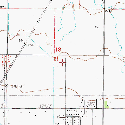 Topographic Map of 10N03W13CBBB01 Well, MT