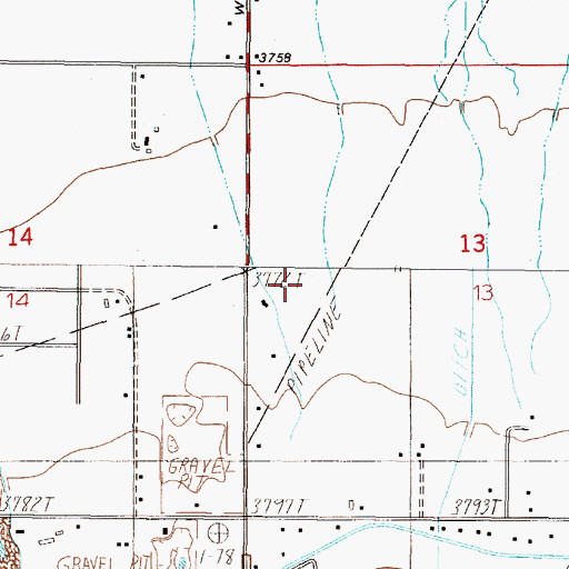 Topographic Map of 10N03W13CBBA01 Well, MT