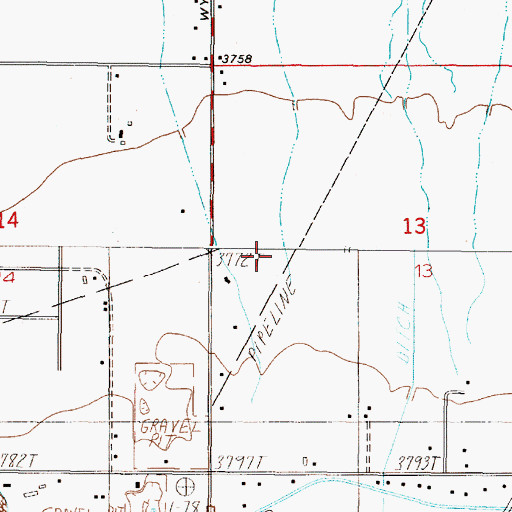 Topographic Map of 10N03W13BCDC01 Well, MT
