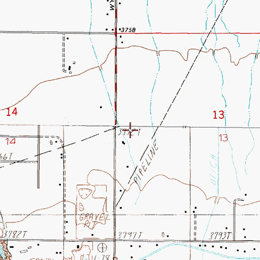 Topographic Map of 10N03W13BCCD01 Well, MT