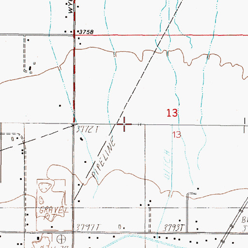 Topographic Map of 10N03W12CDCB01 Well, MT