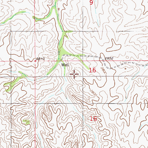 Topographic Map of 10N57E16BA__01 Well, MT