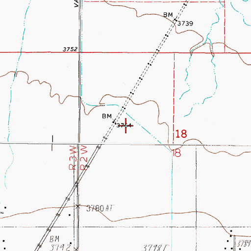Topographic Map of 10N02W18BDBC01 Well, MT