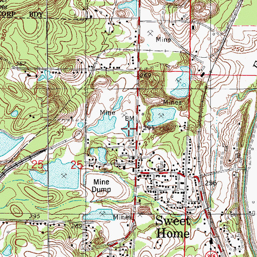 Topographic Map of Wright Mine, AR