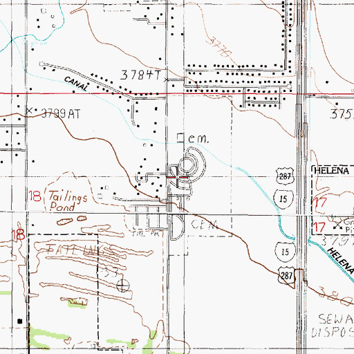 Topographic Map of 10N03W17BCCA01 Well, MT