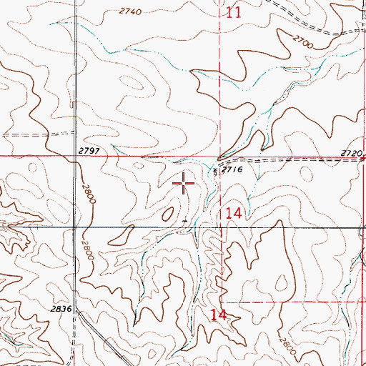 Topographic Map of 10N52E14BAAA01 Well, MT
