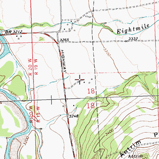 Topographic Map of 10N19W18BADB01 Well, MT