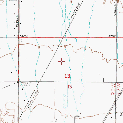 Topographic Map of 10N03W13BADD01 Well, MT