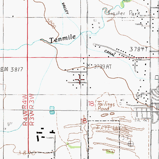 Topographic Map of 10N03W18CADA01 Well, MT