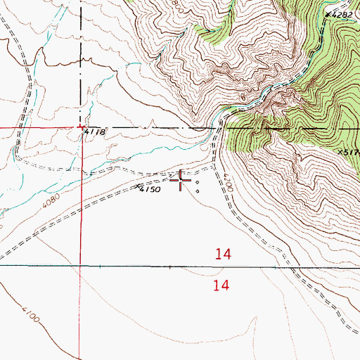 Topographic Map of 10N01E14BACA01 Well, MT