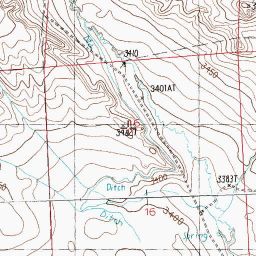 Topographic Map of 10N26E16B___01 Well, MT