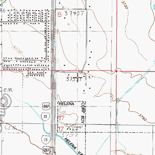 Topographic Map of 10N03W17ABAA01 Well, MT