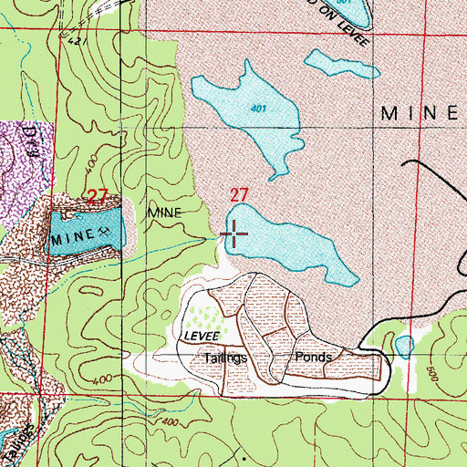 Topographic Map of Bertha Extension Mine, AR
