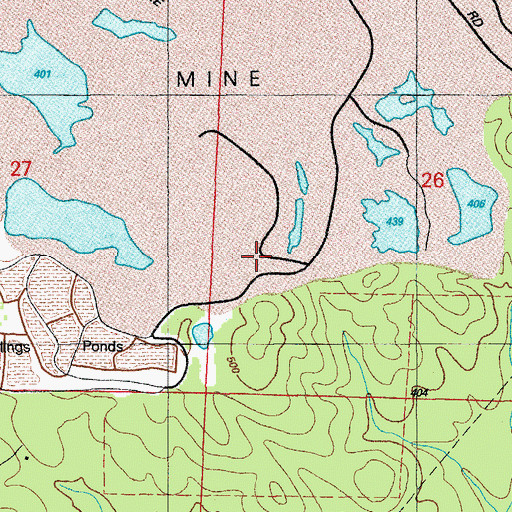 Topographic Map of Bertha Mine, AR