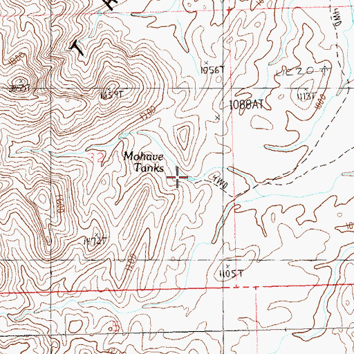 Topographic Map of Mohave Tanks, AZ
