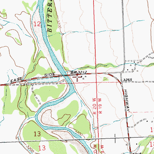Topographic Map of 10N20W12DDDC01 Well, MT