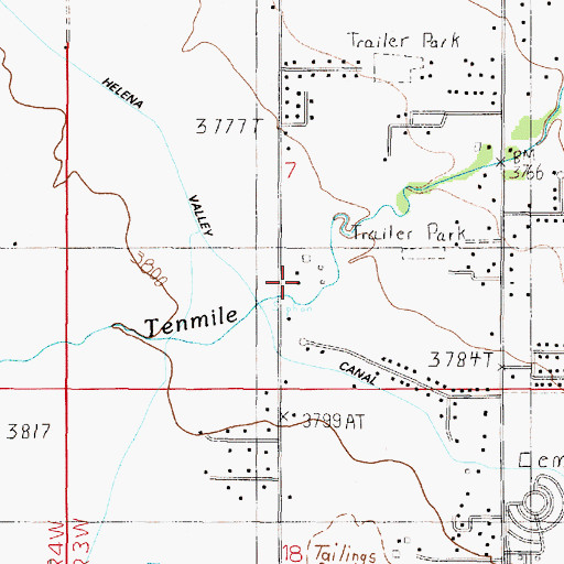 Topographic Map of 10N03W07DCBB01 Well, MT