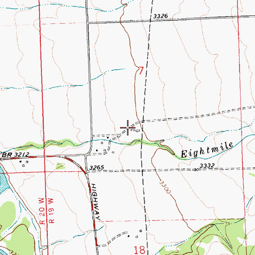 Topographic Map of 10N19W07CDAA01 Well, MT