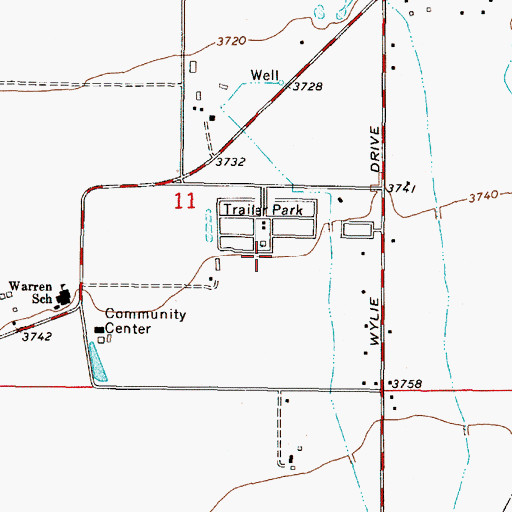 Topographic Map of 10N03W11DBD_01 Well, MT