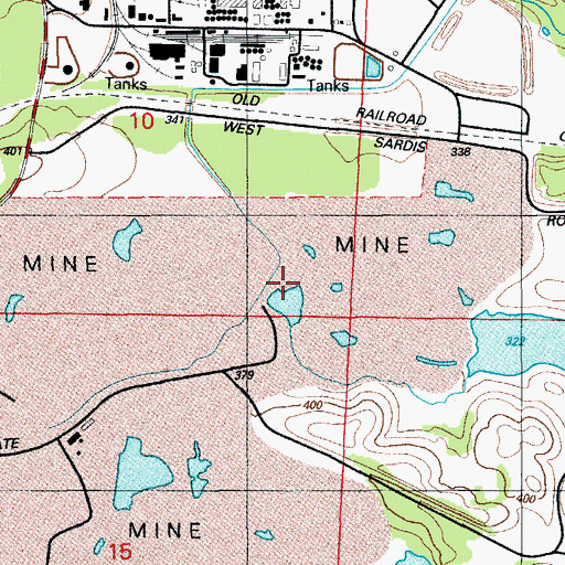 Topographic Map of Canal Number 1 Mine, AR
