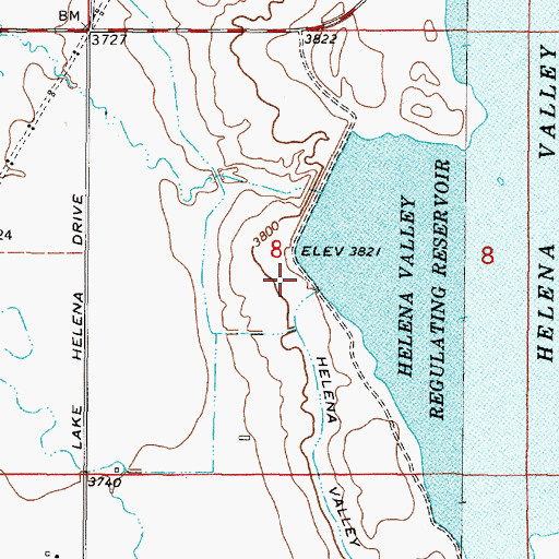Topographic Map of 10N02W08CAA_01 Well, MT