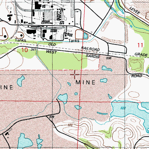 Topographic Map of Canal Number 2 Mine, AR