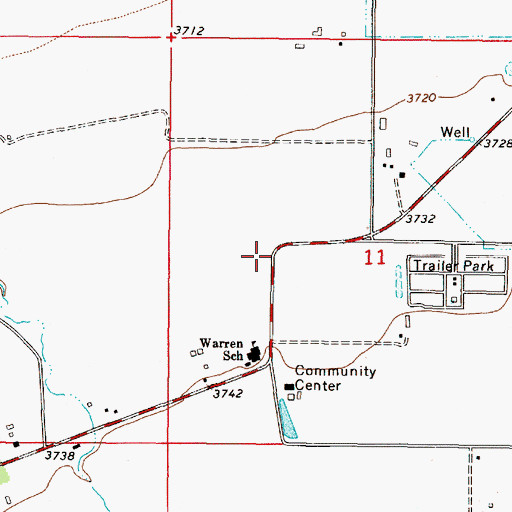 Topographic Map of 10N03W11CBAA01 Well, MT